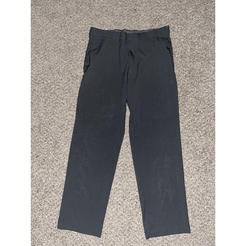 Haggar Comfort Dress Pant Classic Fit Flat Front Straight Leg Black 36x32